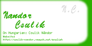 nandor csulik business card